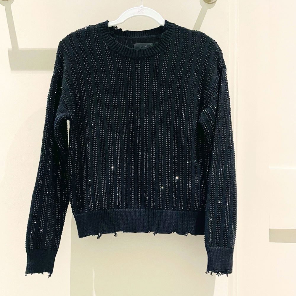 Black Sweater with Metallic Detail